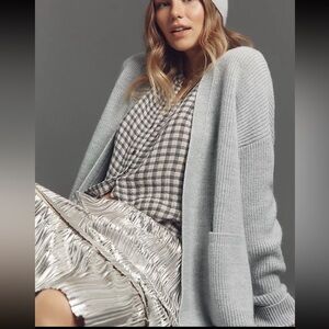Anthropology Cozy Oversized Cardigan Sweater. Gray